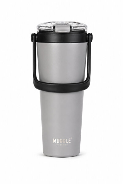 MUGGLE 700 ml Ssm-120 Stainless Steel Thermos Cup with Handle and Straw for C...