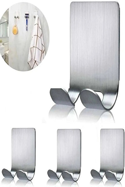 Tor Store 4'lü Set Paslanmaz Çelik Askı Jilet Fiş Tutucu Çok Amaçlı Banyo Mut...