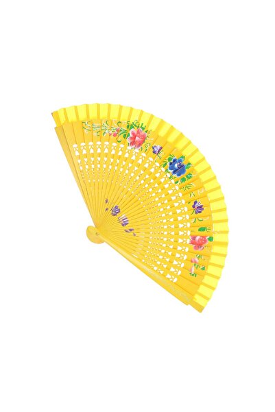 ButicCochet Evantai pliabil, Buticcochet, din lemn, cu imprimeu floral, 23 cm...