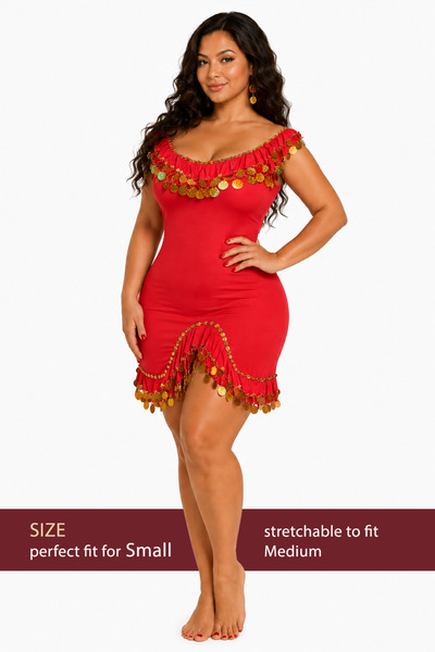 Generic Handmade Oriental Alexandrian belly dance outfit Jalabiyah very smooth material for extra comfortable movement free size fit from small to medium Size Small stretchable to M
