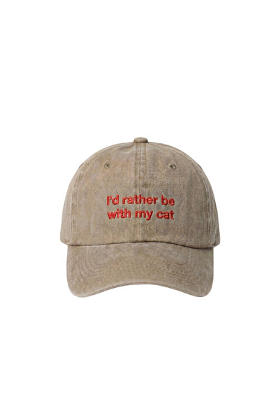 Tresore I'D Rather Be with My Cat Embroidered Hat / "I'D Rather Be with My Ca...