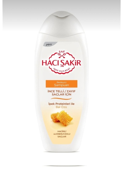 Hacı Şakir Bal Özü İnce Telli/Zayıf Saçlar İçin Besleyici Şampuan 500 ml*3 adet