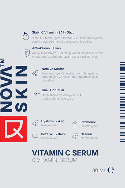 Novaskin C Vitamini Serum - Stabil C Vitamini & Panthenol B5 30 ml