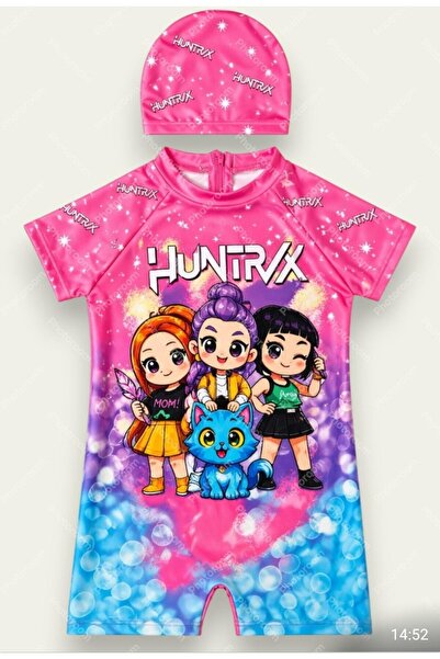 YDBKStore Kız çocuk Baskılı Güneş korumalı fermuarlı Hipster Mayo+Bone 2 Li T...