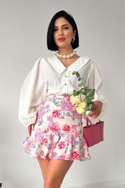 ozelia    Pink Floral Skirt
