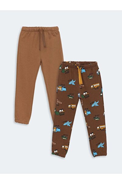 LC Waikiki Elastic Waist Thick Printed Baby Boy Sweatpants 2-Pack (W4)