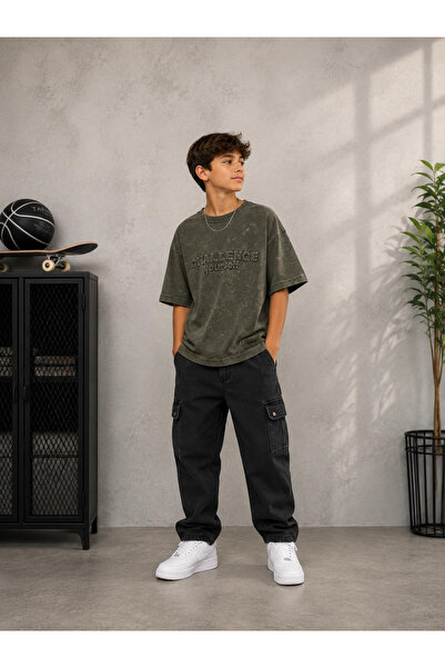 Orca Kids Fashion تي شيرت 9-14 كارينوس تشالنج باللون الكاكي