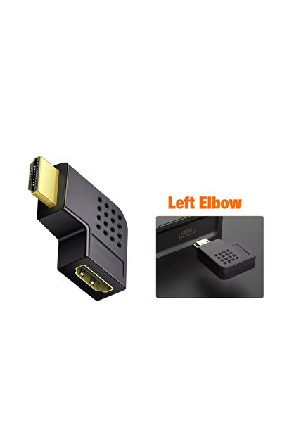 choice2 كابل محول HDMI بزاوية 90 و270 درجة للمرفق الأيسر، موصل ذكر إلى أنثى ب...