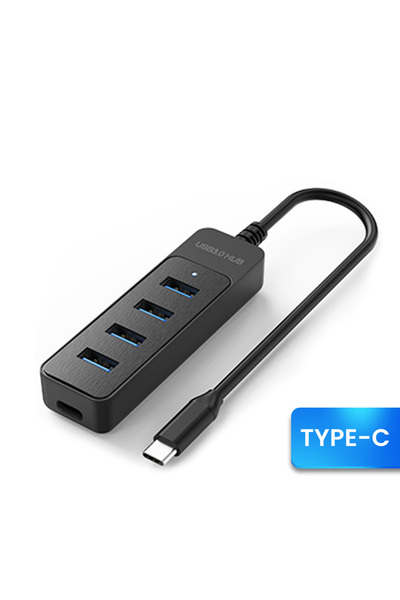 Choice موزع USB نوع C بـ 4 منافذ، موسع USB 3.0، منفذ طاقة من النوع C، موزع عا...