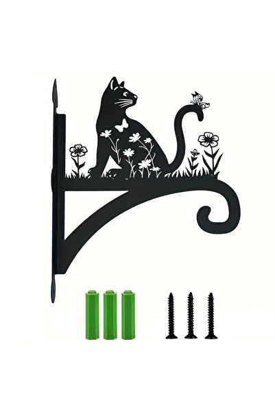 Choice black 1pc Iron Decorative Bracket with Plant and Bird Feeder Hook - Mu...