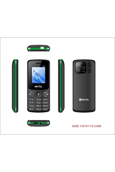 Choice هاتف M51 2G أسود اللون بشاشة 1.77 بوصة وبطارية 2500 مللي أمبير وشريحتي...