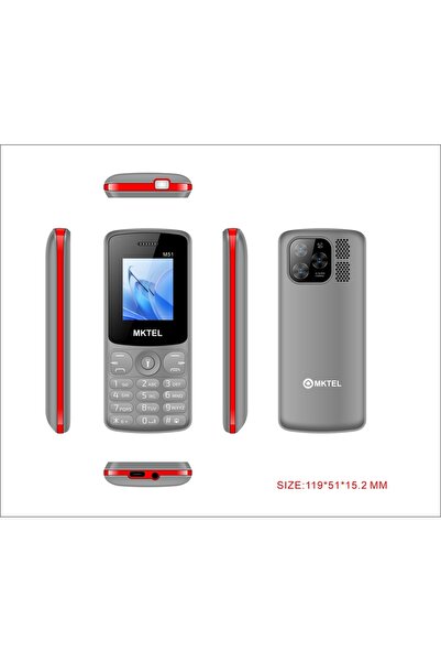 Choice1 هاتف رمادي M51 2G بشاشة 1.77 بوصة وبطارية 2500 مللي أمبير وشريحتي اتص...