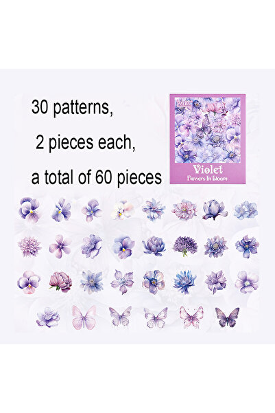 Choice4 Style 4 60 Pieces Plant Flower Pattern PET Stickers, Manuals & Scrapb...