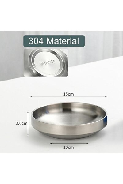 Choice 15cm B Flat 201/304 Stainless Steel Dish Plate Cooking Noodles Bowl Th...