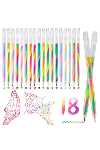 Choice 18 colors full set 6/12/18Pcs/set Glitter Rainbow Color Pen Kawaii Sta...