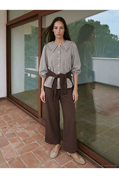 LC Waikiki Nevavm Farkıyla Bebe Collar Plaid Women's Shirt