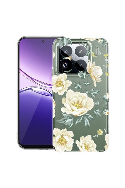 bestcase Прозрачен тънък силиконов калъф, съвместим с Xiaomi 15 Pro, Цветя, 2...