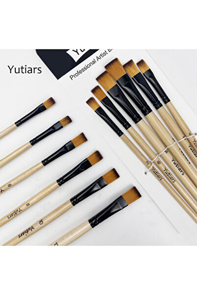 Choice Flat Yutiars Professional Artist Paint Brush Set - 6 PCS, Nylon Bristl...