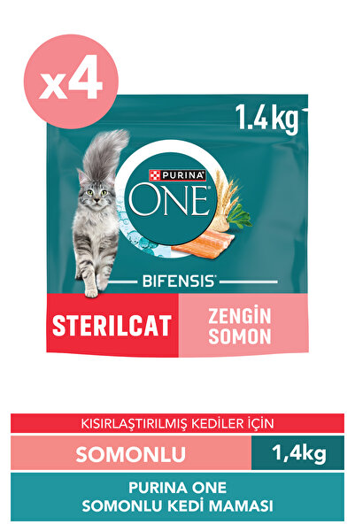 Purina One Somonlu Kısırlaştırılmış Kedi Maması 4x1,4 Kg