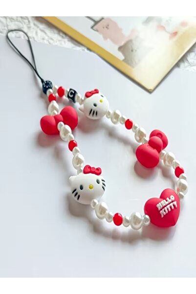 Choice SLOSL04 iigen Kawaii Love Heart Black Face Hello Kitty Beaded Phone Ch...