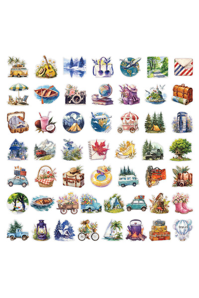Choice 50PCS 50/100PCS Transparent PET Outdoor Travel Cartoon Stickers Waterc...