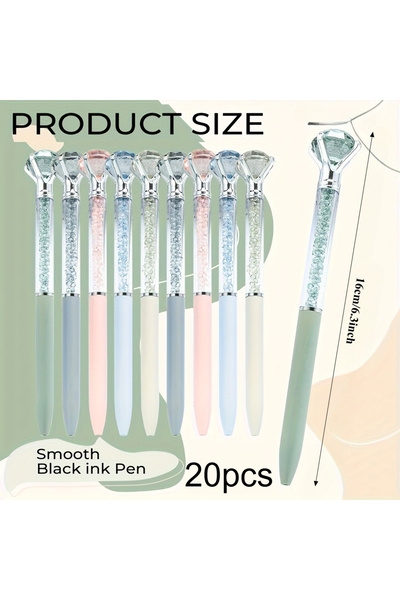 Choice 20pcs Random mixing 10/20pcs Pastel Crystal Glitter Ballpoint Pen Set,...