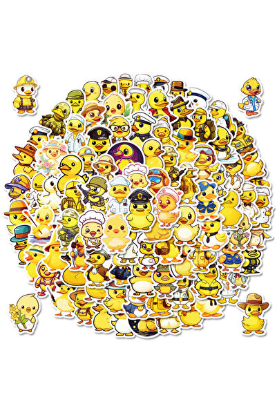 Choice 100pcs Cartoon Little Yellow Duck Graffiti Creative Cute Luggage Skate...