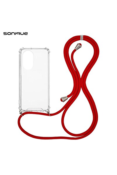 Sonique Θήκη Σιλικόνης με Κορδόνι Armor Clear Honor 50 5G / Nova 9 Κόκκινο