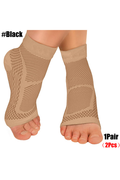 Choice1 L/XL Beige 1Pair Sports Ankle Brace Compression Sleeve Plantar Fascii...