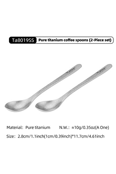 Choice1 Ice Crystal Tiartisan 2pcs Pure Titanium Mini Coffee Spoon Outdoor Ca...