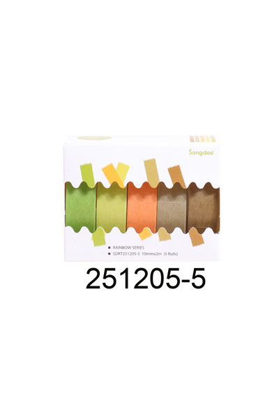 Choice4 251205-5 مجموعة من 5 لفات شريط واشي ملون رفيع بعرض 10 مم (0.4 بوصة) و...