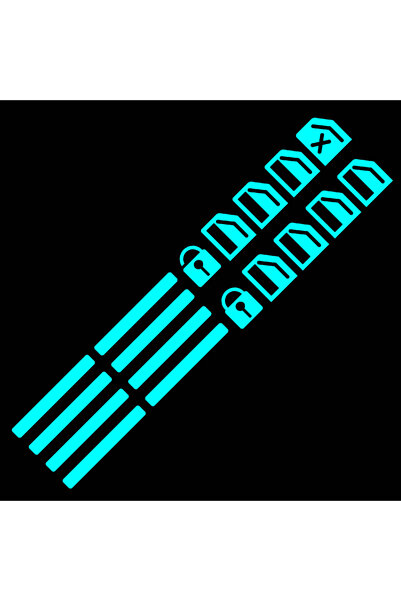 Choice 1 set (18pcs) Blue Luminous Car Door Window Lift Button Stickers Car W...