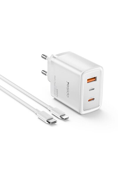 Yesido Φορτιστής YC70 65W USB-A / USB-L / USB-C και καλώδιο USB-C - Lightning...