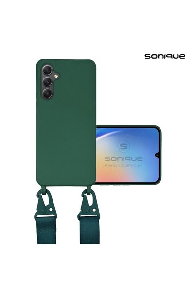 Sonique Θήκη Σιλικόνης με Strap CarryHang Samsung Galaxy A35 5G Πράσινο Σκούρο