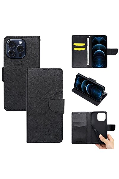 Sonique Θήκη Πορτοφόλι Trend Wallet Apple iPhone 15 Pro Μαύρο