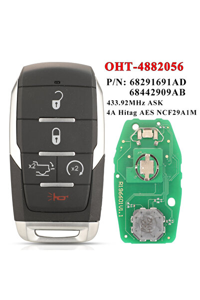 Choice1 مفتاح ذكي عن بعد بخمسة أزرار طراز jingyuqin OHT-4882056 بتردد 433.92 ...