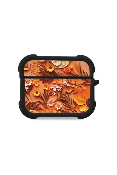 Sonique Θήκη Σιλικόνης 3D Flower Series για AirPods Pro / Pro 2 Πορτοκαλί