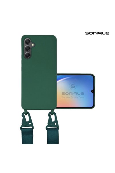 Sonique Θήκη Σιλικόνης με Strap CarryHang Samsung Galaxy A55 5G Πράσινο Σκούρο