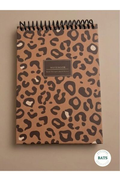 BATS Leopard Series Hard Cover Vertical Ruled Notebook 60 Sheets 12X17 Cm.