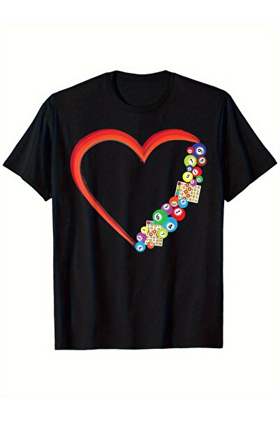 yiou trendy clothing Unisex Bingo Player Heart Pattern Shirt/T-shirt