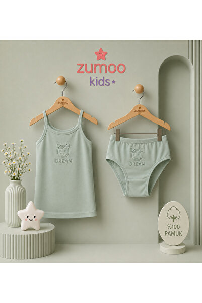 ZUMOO طقم قميص داخلي وسروال داخلي للأطفال مصنوع من القطن بنسبة 100%