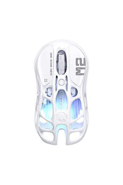 Gravastar Mercury M2 RGB 26.000 DPI Optik Gaming Mouse, Kablosuz, Opaline White