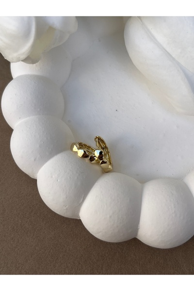 BEREN KILIÇ Xuping 14 Ayar Altın Kaplama Geometrik Mini Küpe – Modern Gold Ta...