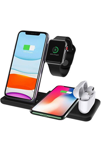 OEM Încărcător pliabil 4 în 1 Wireless FastCharge 15W – iPhone, Android, Appl...