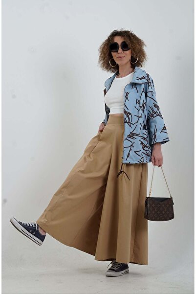 Zelish My Sister Fustă pantalon plisată camel