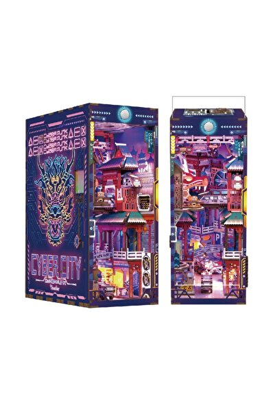Tonecheer 3D Puzzle, Cyber City Book Nook, Wood, Tonecheer, 284 pieces