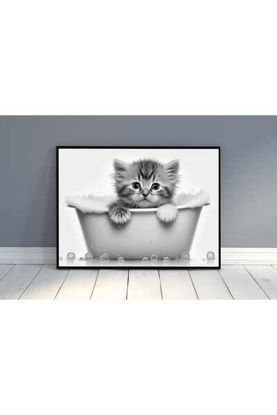 Boomah Accessories Kitten in Bathtub , Bathroom Wall Art, Nursery Poster with...