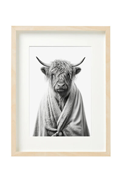 Boomah Accessories Scottish Highland Cow in Bathrope , Bathroom Wall Art, Nur...