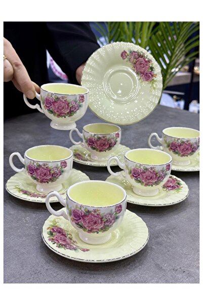 Doğudeko Liliya 6-Piece Porcelain Cup Set