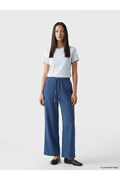 LC Waikiki I Beli Corded Textured Muslin Women's Trousers from Freezen Store